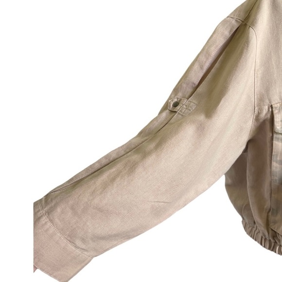 Anthropologie Hei Hei Ronan Linen Camo Utility Jacket | Cargo Cropped Style M - Picture 7 of 12